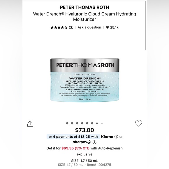 Peter Thomas Water Drench Hyaluronic Cloud Cream 50ml - Picture 2 of 2